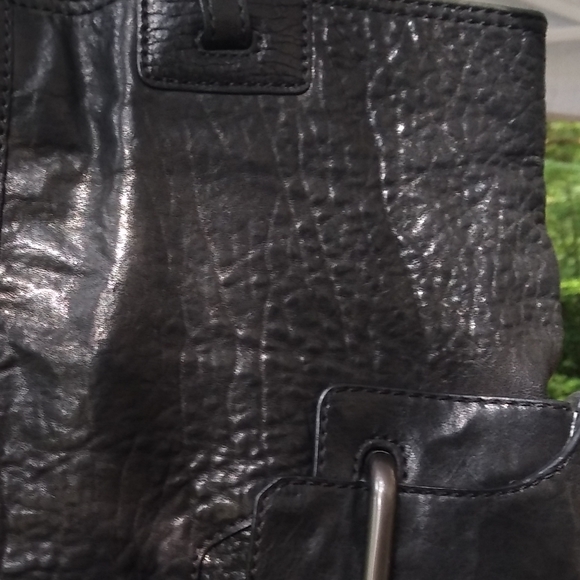 OrYany Foldover Tote Bag Leather Black Purse Satchel Crossbody Convertible - Picture 4 of 8